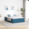 vidaXL Ottoman bed met matras 140x190cm fluweel donkerblauw