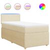 vidaXL Boxspring met matras stof cr&egrave;mekleurig 100x200 cm