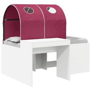 vidaXL Bed met Tunnel 3 st Wit en Rood Bewerkt hout