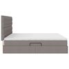 vidaXL Opbergbed met LED met matras Taupe 200 x 200 cm Polyester
