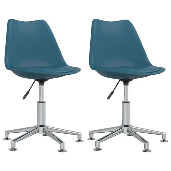 vidaXL Eetkamerstoelen 2 st draaibaar kunstleer turquoise