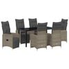 vidaXL Tuin eettafelset 7 st Grijs poly rattan