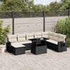 vidaXL 8-delige Loungeset met kussens poly rattan zwart
