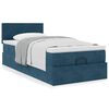 vidaXL Ottoman bed met matras 90x200cm fluweel donkerblauw