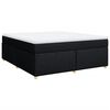 vidaXL Boxspring met matras stof zwart 180x200 cm