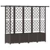 vidaXL Verhoogd Bed met Trellis en Dak Bruin 203 x 40 x 138 cm PP
