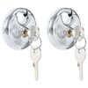 vidaXL Discusloten met sleutels 2 st Zilver 6 x 2.3 x 6 cm