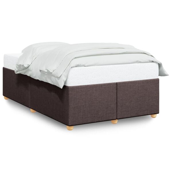 vidaXL Bedframe zonder matras 120x190 cm stof donkerbruin