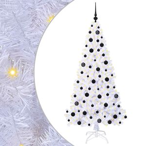 vidaXL Kunstkerstboom met 300 LED Wit 180 cm PVC en staal