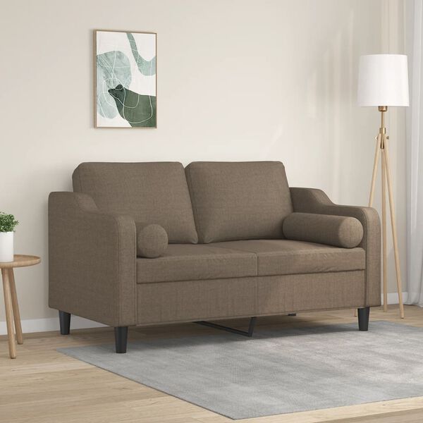 vidaXL Tweezitsbank met kussens 120 cm stof taupe