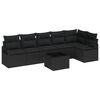 vidaXL Tuinbankenset 7 st Zwart poly rattan