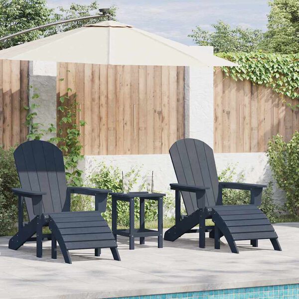 vidaXL Tuin Lounge Meubels 2 pcs Marineblauw 74 x 82 x 90cm Kunststof