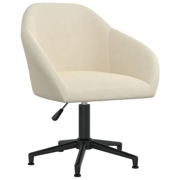 vidaXL Eetkamerstoel draaibaar fluweel cr&egrave;mekleurig