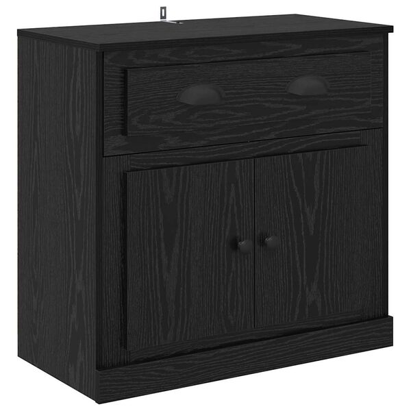 vidaXL Highboard met lade Zwart Eiken 70 x 35,5 x 67,5 cm Bewerkt hout