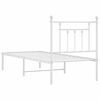 vidaXL Bedframe met hoofdbord zonder matras metaal wit 75x190 cm