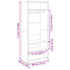 vidaXL Kledingkast 80x50x200 cm bewerkt hout sonoma eikenkleurig