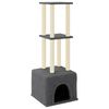 vidaXL Kattenmeubel met sisal krabpalen 133,5 cm donkergrijs