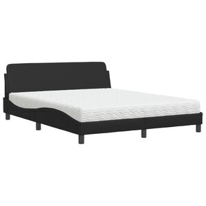 vidaXL Bed met matras "Dover" kunstleer zwart 160x200 cm