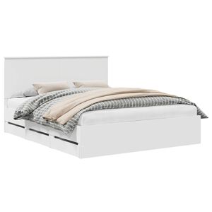 vidaXL Bedframe met lade met opslag Wit 160 x 200 cm Ingenieurshout