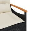 vidaXL 3-delige Loungeset met kussens poly rattan zwart