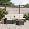 vidaXL 5-delige Loungeset met kussens poly rattan zwart