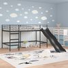 vidaXL Kinder loft bedframe met glijbaan Zwart en Anthraciet