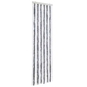 vidaXL Vliegengordijn 56x200 cm chenille grijs en wit