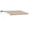 vidaXL Handmatige Luifelhouder met LED's Beige 3,5 x 2,5 m