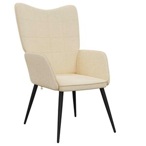 vidaXL Relaxstoel stof cr&egrave;mekleurig