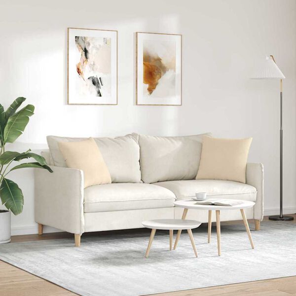vidaXL Sofa Kussens 2 stuks Cr&egrave;me 45 x 45 cm Stof