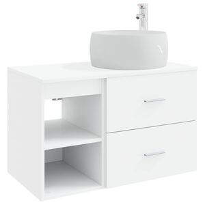vidaXL Badkamermeubelset 2 pcs Wit Bewerkt hout