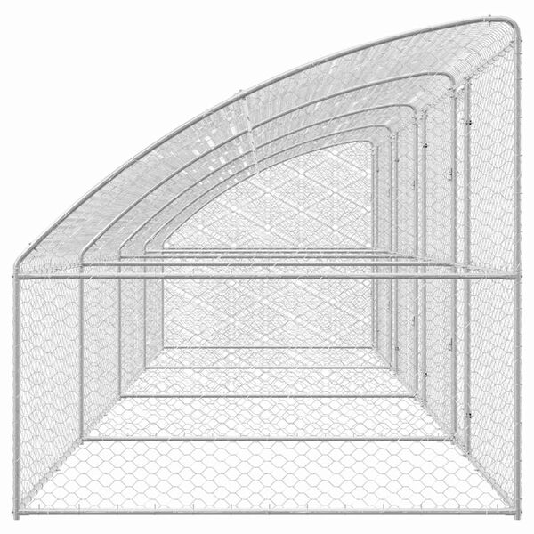 vidaXL Hondenhok met opslag 4 pcs Zilver 8 x 2 x 2 m Staal