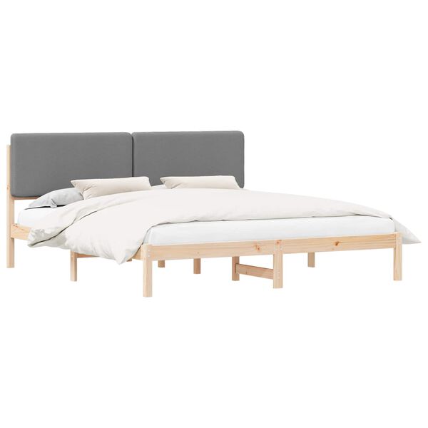 vidaXL Bedframe met Gevoerd Hoofdgedeelte Lichtgrijs 200 x 200 cm