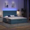 vidaXL Bed poef met matrassen en leds 200x200 cm fluweel donkerblauw