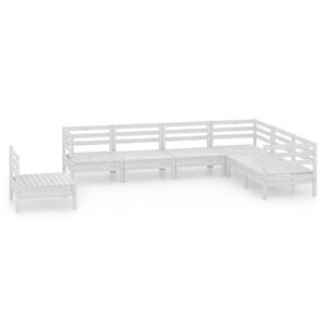 vidaXL 7-delige Loungeset massief grenenhout wit