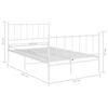 vidaXL Bedframe metaal wit 120x200 cm