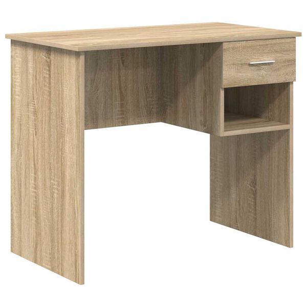 vidaXL Bureau met lade Sonoma Eiken 90 x 49 x 75 cm Bewerkt hout