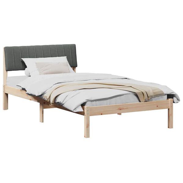 vidaXL Bedframe Bruin en donkergrijs 100 x 200 cm Massief grenenhout