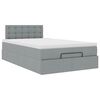 vidaXL Ottoman bed met matras en LED's 120x190 cm stof lichtgrijs
