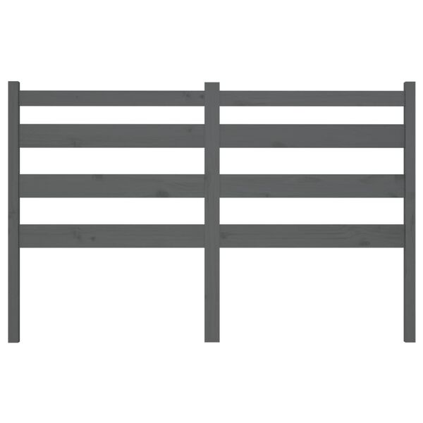 vidaXL Hoofdbord 146x4x100 cm massief grenenhout grijs