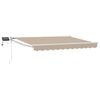 vidaXL Handbediende luifel met LED's Beige en Wit 3,5 x 2 m