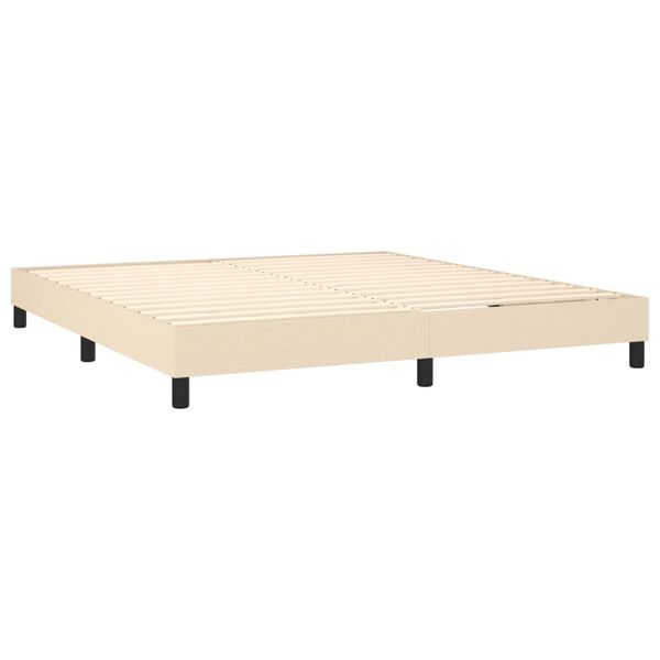 vidaXL Boxspring met matras stof cr&egrave;mekleurig 160x200 cm