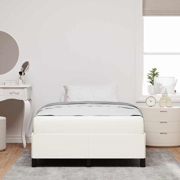 vidaXL Bedframe met matras Cr&egrave;me 120 x 190 cm Stof