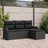 vidaXL Tuin Sofa Set met kussen met opslag 4 pcs Zwart poly rattan