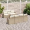 vidaXL Tuinbankenset met kussen 8 pcs Beige poly rattan