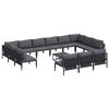 vidaXL Tuinbankenset met kussen 14 pcs Zwart Staal