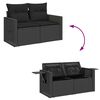 vidaXL 6-delige Loungeset met kussens poly rattan zwart