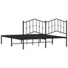 vidaXL Bedframe met hoofdbord metaal zwart 160x200 cm