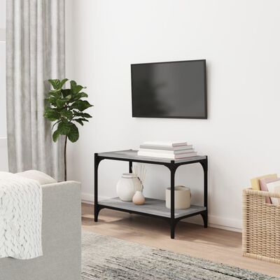 vidaXL Tv-meubel 60x33x41 cm bewerkt hout en staal grijs sonoma eiken
