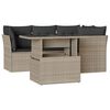vidaXL 5-delige Loungeset met kussens poly rattan lichtgrijs